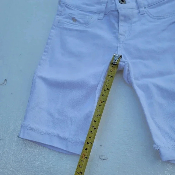 Abercrombie Kids Girls Bermuda Shorts Distressed White Denim Size 12 - Picture 2 of 10